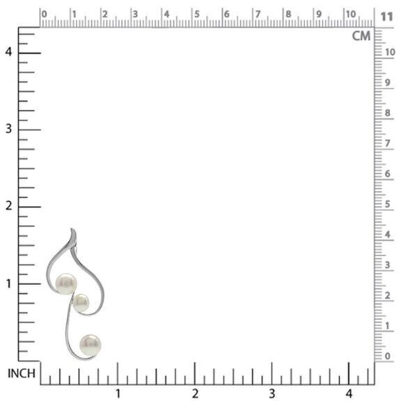 925 Sterling Silver 3 White Freshwater Pearls Flourish Pendant NWT - Picture 7 of 7